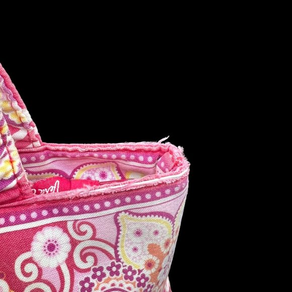 Vera Bradley Raspberry Fizz Paisley Betsy Tote Shoulder Bag Purse Pink Zip Close - Picture 8 of 15